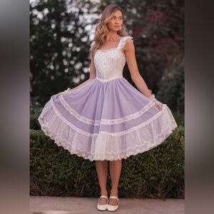 NWT JessaKae Teacup Dress size 3x Elegant Purple and White Lace Dress